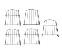 Vilgftyiet Set di 5 pannelli per recinzione da giardino per esterni, 43 cm, in metallo nero, ad arco, per barriera per animali domestici, protezione stagni e bordi del giardino