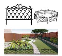 Vilgftyiet Set di 6 pannelli decorativi per recinzione da giardino, in plastica staccabile, 48 x 36 cm, colore nero, resistente alle intemperie, in ABS per esterni