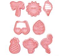 Vilgftyiet Set di 8 formine per biscotti estive, vivaci forme stagionali per biscotti, brownies e fondente