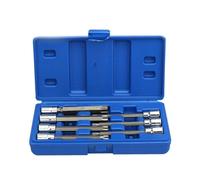 Vilgftyiet Set di chiavi a bussola a stella da 3/8", 7 pezzi, lunghezza 110 | Questo set di bussole a stella da 7 pezzi presenta una lunghezza estesa di 110 mm per raggiungere viti profonde in spazi