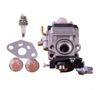 Vilgftyiet Set di guarnizioni per carburatore in metallo per modelli MFH 3300 4P, Sunseeker e SK C 33 SS, include Spark e Gas, kit guarnizioni motore, argento, 5 pezzi