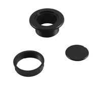 Vilgftyiet Set per ombrellone con foro per anello e tappo per tavolo da patio, diametro 6,5 cm, inserto per copertura del foro, stabilizzatore per ombrelloni da giardino, nero