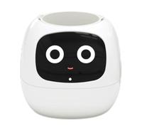 Vilgftyiet Smart Interactive Vaso per piante con sensori automatici di irrigazione, umidità e luce, display robotico per divertimento giardinaggio indoor, plastica, bianco bianco