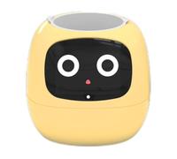 Vilgftyiet Smart Interactive Vaso per piante con sensori automatici di irrigazione, umidità e luce, display robotico per divertimento giardinaggio indoor, plastica, bianco giallo