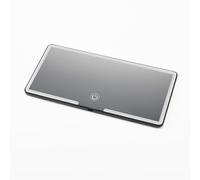 Vilgftyiet Specchio da trucco per auto a LED HD con 3 modalità, touch screen dimmerabile, piastra parasole universale, ABS + vetro, 24,5 x 12 cm, bianco/nero