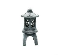 Vilgftyiet Statua da giardino a forma di pagoda ad energia solare, lanterna zen, decorazione per esterni, in poliresina, resistente alle intemperie, luce LED per patio, cortile, sentiero, stile