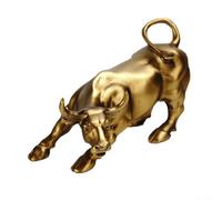 Vilgftyiet Statua di toro in bronzo, scultura in bronzo di Wall Street, antica statua di bue toro Fengshui, artigianato fatto a mano per la decorazione di casa e ufficio, regalo aziendale perfetto per