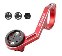 Vilgftyiet Supporto per cronometro da bicicletta per Garmin per Bryton Cateye, in lega di alluminio per computer da bicicletta, staffa di montaggio con supporto luce e telaio di estensione, nero