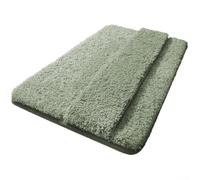 Vilgftyiet Tappetino da bagno in poliestere felpato per asciugatura rapida e comfort, con retro antiscivolo e morbida ammortizzazione, per ridurre il rischio di scivolamento in bagno (verde)