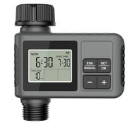 Vilgftyiet Timer per irrigazione da giardino con ritardo della pioggia e sistema di irrigazione manuale automatico, durata da 1 min a 3 ore, frequenza ogni 1-15 giorni, ampio display LCD, materiale