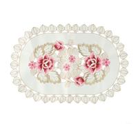 Vilgftyiet Tovagliette ricamate in pizzo floreale resistente alle macchie lavabili, per feste di nozze, cene in famiglia, 30 x 45 cm (1#)
