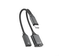Vilgftyiet Type C 3.5mm con PD 100W Ricarica Veloce Nylon Compatibile Smartphone Tablet Ufficio(Black)