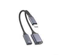 Vilgftyiet Type C 3.5mm con PD 100W Ricarica Veloce Nylon Compatibile Smartphone Tablet Ufficio(Gray)