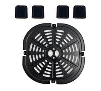 Vilgftyiet Vaschetta di ricambio per friggitrice ad aria, 21 x 20,5 cm, con quattro protezioni angolari, compatibile con piastre di cottura, colore nero, set da 5 pezzi