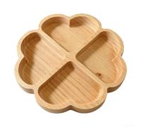 Vilgftyiet Vassoio diviso in legno di pino naturale per tè e snack | Il design multi-scomparto in legno di pino naturale mantiene i dolcetti organizzati aggiungendo fascino rustico alle