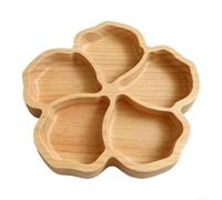 Vilgftyiet Vassoio diviso in legno di pino naturale per tè e snack | Il design multi-scomparto in legno di pino naturale mantiene i dolcetti organizzati aggiungendo fascino rustico alle