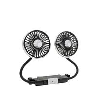Vilgftyiet Ventilatore a clip per auto a doppia testa con regolazione della luminosità a 3 velocità e 2 livelli, alimentazione USB-C, motore in rame puro a basso rumore, per la maggior parte dei