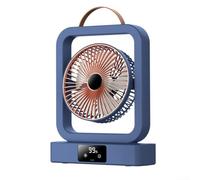 Vilgftyiet Ventilatore portatile pieghevole con ricarica USB-C, telescopico, regolabile in altezza, funzionamento silenzioso con timer e telecomando, per casa, picnic, colore arancione (blu)
