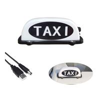 VILIERY Luce circolare per tetto auto, taxi, luce bianca per tettuccio, ricaricabile, impermeabile, facile da usare, con base magnetica