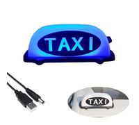 VILIERY Luce circolare per tettuccio auto, luce blu taxi per tettuccio, luce ricaricabile per taxi, impermeabile, facile da usare, luce per tetto taxi con base magnetica