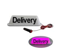 VILIERY Segnale di consegna da 12 V, magnetico, impermeabile, per taxi, tettuccio, luce LED, base sigillata con cavo di alimentazione da 3 m, quattro luci di colore diverso (rosa)