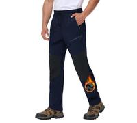 VILIGO Pantaloni da Trekking Uomo Pantaloni da Lavoro Impermeabili Pantaloni Termici Mountain Hiking Sci Snowboarding Inverno Polar Fleece Foderato Outdoor Casual Pantaloni con Tasche