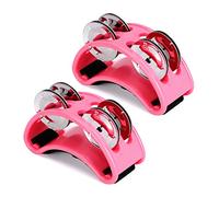 VILIHKC 2 tamburelli a pedale per percussioni, pedale a percussione per strumenti musicali con campanelle in acciaio per suonare batteria e chitarra, shaker a pedale con cinturino elastico, per adulti