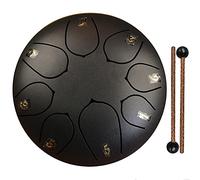 Vilihkc Tamburo per lingua in acciaio a 8 note, 15,2 cm, strumento a percussione con custodia, libro musicale e mazzuole per meditazione, intrattenimento, educazione musicale, concerti, yoga