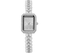 VILKFY Donne della perla di modo per gli orologi quadrante quadrato orologio vestito, Argento, Moda
