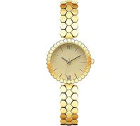 VILKFY Orologio da polso analogico da donna, con quadrante piccolo, impermeabile, alla moda, in acciaio inox, stile retrò, casual, al quarzo, Oro, Moda