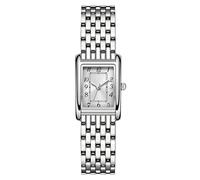 VILKFY Orologio vintage rettangolare da donna, cinturino in oro e argento, facile da leggere, quadrante con numeri arabi, impermeabile, strumento di regolazione incluso, Argento Bianco, Moda