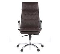 HJH Office 600924 Poltrona Girevole VILLA 20 Pelle, Sedia da Ufficio con Schienale alto, Comoda, Regolabile in Altezza, Marrone