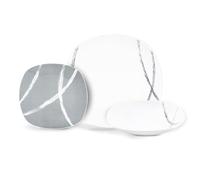 Villa Altachiara Servizio Piatti 18 Pezzi, Set Piatti 6 Persone in Porcellana, Tonalità e Design Essenziale, Perfetto per Tavole Moderne ed Eleganti, Adatto a Microonde e Lavastoviglie - Linea Sandy