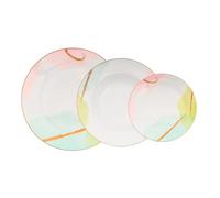 Villa Altachiara Set 6 Persone, Servizio 18 Pezzi in Porcellana, Piatti Piani 25 cm, Fondi 29 cm, Frutta 22 cm, Moderni, Colorati, Adatti a Microonde e Lavastoviglie