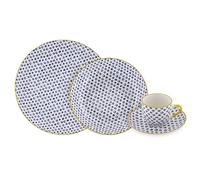 Villa Altachiara Set Piatti 6 Persone Con Tazze, Servizio Piatti 24 Pezzi, In Porcellana, Piatti Piani 26 Cm + Piatti Fondi 21 Cm + Tazzine Da Caffè, Adatti A Microonde E Lavastoviglie, Linea Furore