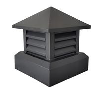 Villa Chimney Cowl Cap, copertura del camino in lega di alluminio quadrata con feritoia e mesh di pioggia, tappo di sfiato di canna fumante per tetto, tempo e protezione per uccelli 35cm/13.8x13.8in