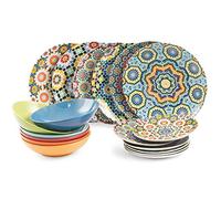 Villa d’Este Home Tivoli Marrakech Servizio Tavola, Porcellana, Multicolore, 18 Unità