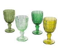 Villa D' Este set 4 bicchieri calici in vetro colorato modello Syrah Greenery