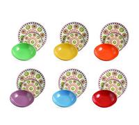 Villa d'Este Hippy Servizio Piatti in Porcellana e Gres, Multicolore, Set di 18 Pezzi