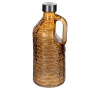 Villa d'Este Home Tivoli 1996 Set 3 Bottiglia acqua 1l in vetro con impugnatura, tappo in plastica PP e acciaio inox, Dulce de Leche