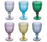 Villa d'Este Home Tivoli 1996 Set 6 calici 265 ml in vetro, decoro arabescato, Syrah