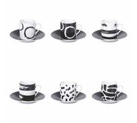 Villa d'Este Home Tivoli 1996 Set 6 tazzine 90 ml con piattino in porcellana, The Black Mood