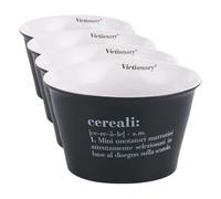 Villa d'Este Home Tivoli 1996 Tazza Bowl 550 ml Yogurt & Cereali in gres, Victionary (Confezione da 4)