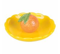 Villa d'Este Home Tivoli 2018 Piattino decorativo tondo 11,2 cm in ceramica, design mandarino, Fruit Life