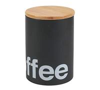 Villa d'Este Home Tivoli Bamboo Barattolo caffè Nero in gres con Coperchio in Bamboo