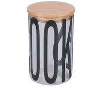 Villa d'Este Home Tivoli Barattolo biscotti 1 L in vetro borosilicato, coperchio in bamboo, Bigismore
