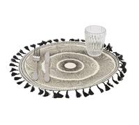 Villa D'este Home Tivoli Black, tovaglietta in juta 3 fantasie BLACK, TOVAGLIETTA IN JUTA 3 FANTASIE