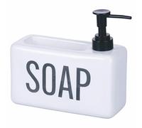 Villa d'Este Home Tivoli Dispenser sapone liquido 840 ml in ceramica con fessura porta spugnetta/sapone, Bigismore