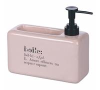 Villa d'Este Home Tivoli Dispenser sapone liquido 840 ml in ceramica con fessura porta spugnetta/sapone, Victionary