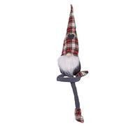 Villa d'Este Home Tivoli Gnomo Natalizio in Stoffa Gambe morbide h. 60 cm, Cappello e Scarponi Tartan, Xmas Trendy